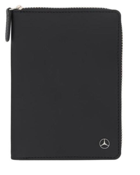 Mercedes Benz Geldbörse Reisepassetui schwarz Nappaleder