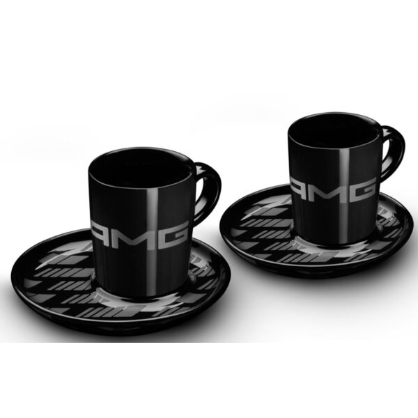AMG Espressotassen, 2er-Set 80 ml schwarz, Porzellan, Kahla