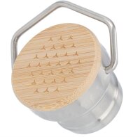 Mercedes-Benz Trinkflasche Kinder silber/ blau, Edelstahl/ Bambus/ Polypropylen