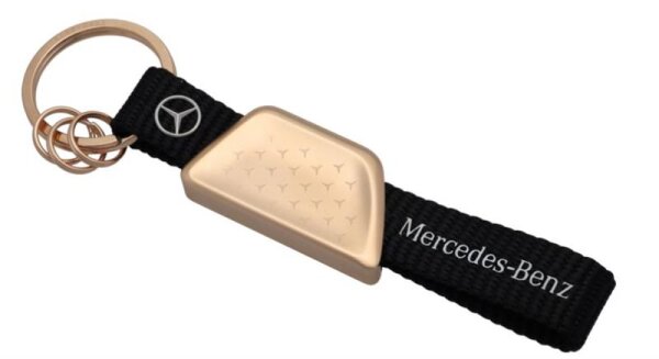 Mercedes-Benz Schlüsselanhänger roségoldfarben/schwarz Edelstahl