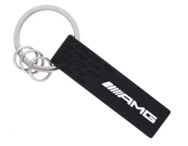 Mercedes-Benz AMG Schlüsselanhänger schwarz / weiß, Kunststoff / Edelstahl