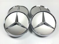Mercedes-Benz Radnabenabdeckung Stern erhaben titansilber 75mm 4 Stück