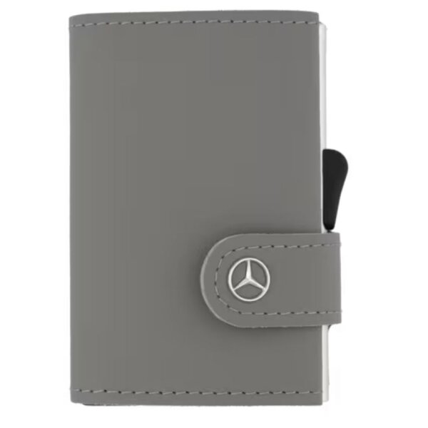 Mercedes-Benz Mini-Geldbörse, Upcycling silbergrau, Rindleder B66959260