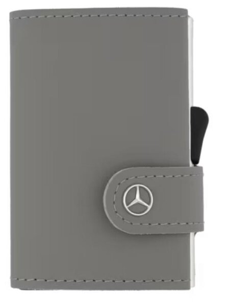Mercedes-Benz Mini-Geldbörse, Upcycling silbergrau, Rindleder