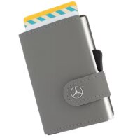 Mercedes-Benz Mini-Geldbörse, Upcycling silbergrau, Rindleder B66959260