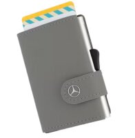Mercedes-Benz Mini-Geldbörse, Upcycling silbergrau, Rindleder