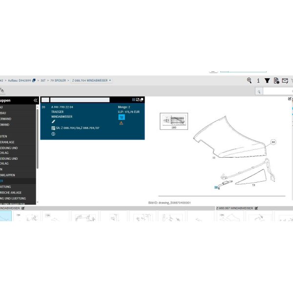 Original Mercedes Benz 2 Träger für Windabweiser A9417902204