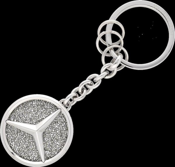 Mercedes-Benz Schlüsselanhänger  silber Edelstahl Kristallglas poliert St.Tropez