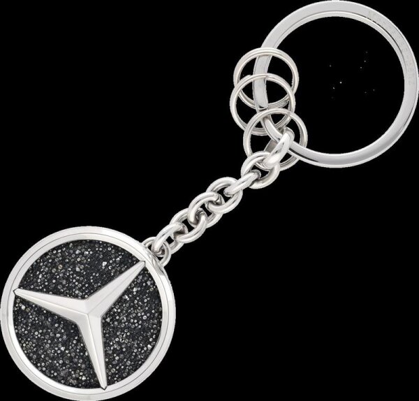 Mercedes-Benz Schlüsselanhänger  silber Edelstahl Kristallglas poliert St.Tropez