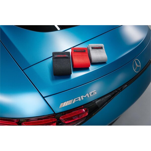 Mercedes-Benz AMG Fitnessbänder 3er-Set schwarz rot grau Polyester Latex
