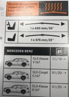 Mercedes-Benz Wischerblätter beheizt für GLE 167  650mm 575mm