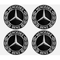 4x Original Mercedes Benz Radnabenabdeckung Lorbeerkranz...