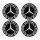4x Original Mercedes Benz Radnabenabdeckung Lorbeerkranz Schwarz A22240022009040