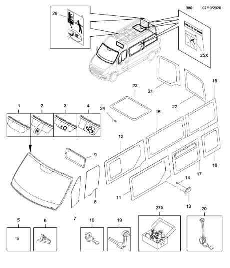 Opel Movano B Frontscheibe Windschutzscheibe grün Sensor
