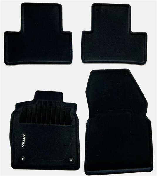 Opel Astra Velourmatten mit 3D-Schriftzug 4tlg.Vorne Hinten
