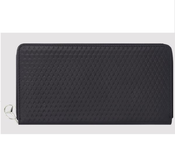 Mercedes-Benz Geldbörse Damen schwarz Rindleder Portemmonaie