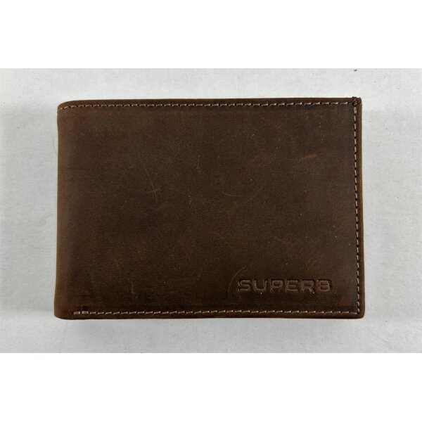 Original Skoda Mini Geldbörse Geldscheintasche SUPERB, Vintage Rindleder