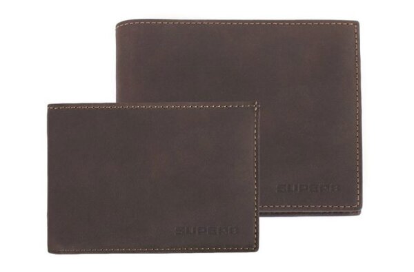 Skoda Mini Geldbörse Geldscheintasche SUPERB, Vintage Rindleder