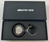 Mercedes-Benz AMG Schlüsselanhänger Affalterbach schwarz silber Edelstahl Leder