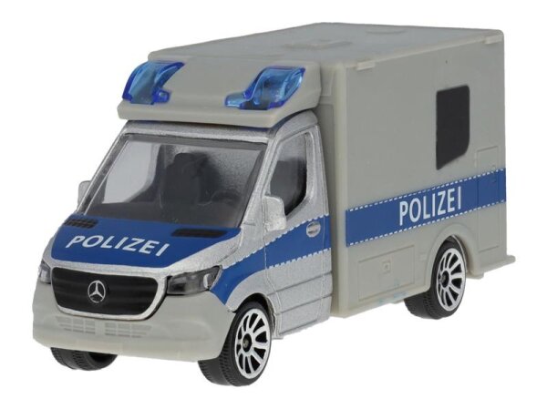 Mercedes-Benz Sprinter Polizei silberfarben, Majorette Modell 7,62 cm (3 Zoll)