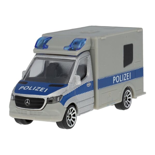Mercedes-Benz Sprinter Polizei silberfarben, Majorette Modell 7,62 cm (3 Zoll)