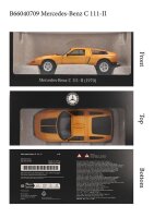 Mercedes-Benz Experimentalfahrzeug Weißherbst C 111 / II 1970 Norev 1:18 Modell