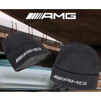 Mercedes-Benz AMG Strickmütze, Unisex schwarz Baumwolle Bio Merinowolle Polyamid