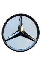 Mercedes-Benz  Mercedes Stern Dark Chrom Grundplatte in polarweiß für CLA 118