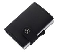 Mercedes-Benz Mini-Geldbörse schwarz, Rindleder