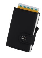 Mercedes-Benz Mini-Geldbörse schwarz, Rindleder