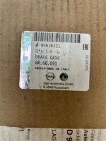 Opel Fiat Bremsscheibe vorn Combo D 95515331