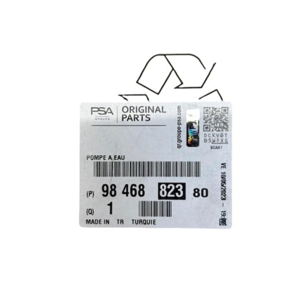 Opel Peugeot Citroën Wasserpumpe Kühlwasserpumpe 9846882380