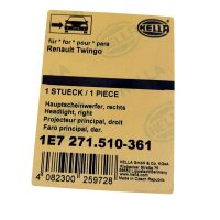 Hella Hauptscheinwerfer Rechts Renault Twingo I II 1E7271.510-361