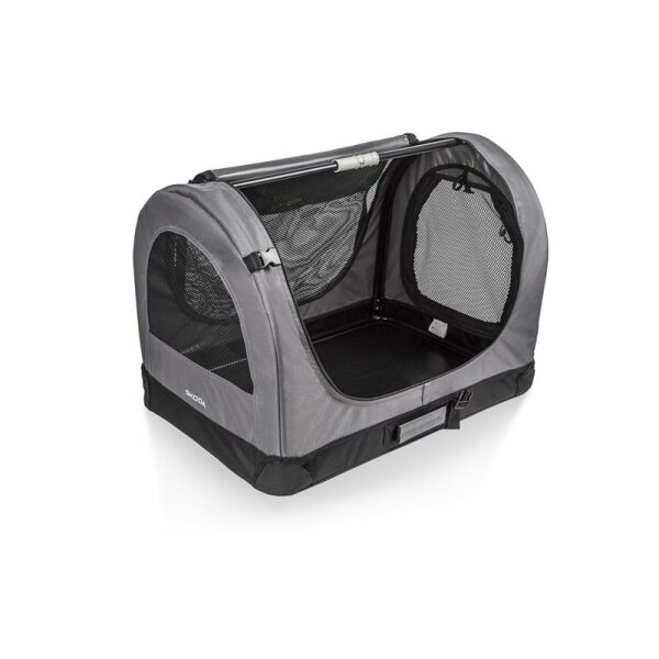 Skoda kompakte Haustierbox Schwarz/Grau