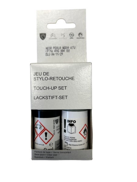 Original OPEL /  PEUGEOT / CITROEN Lackstift - Set Schwarz Perla Nera KTV 2x9ml