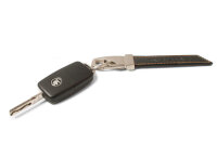 Skoda KODIAQ Leder-Schlüsselanhänger – Schwarz mit Karabiner (MVF37851)
