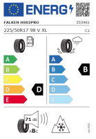1x Winterreifen Falken Eurowinter HS02 PRO 225/50 R17 98V NBLK XL DOT 3221