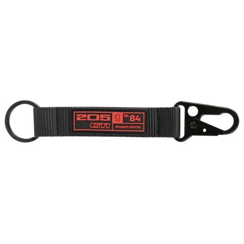 Peugeot 205 GTI Schlüsselanhänger Schwarz Rot – Exklusives Youngtimer Accessoire mit Karabiner
