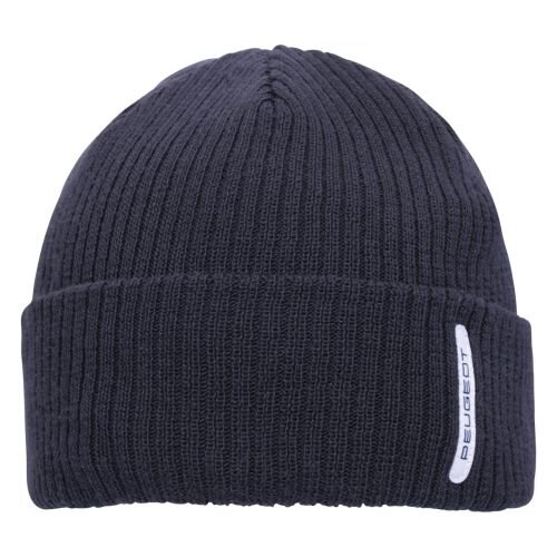 Peugeot Allure Mütze Blau – Warme Strickmütze mit Logo aus recyceltem Polyester