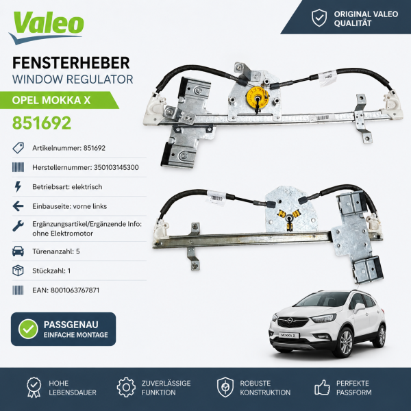 Fensterheber Window Regulator Opel Mokka X 851692