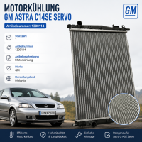 GM Opel Astra C14SE Motorkühlung Kühler Kühlrippen gelötet 525x 322mm 1300114