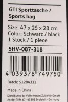Volkswagen GTI Sporttasche schwarz 5HV087318