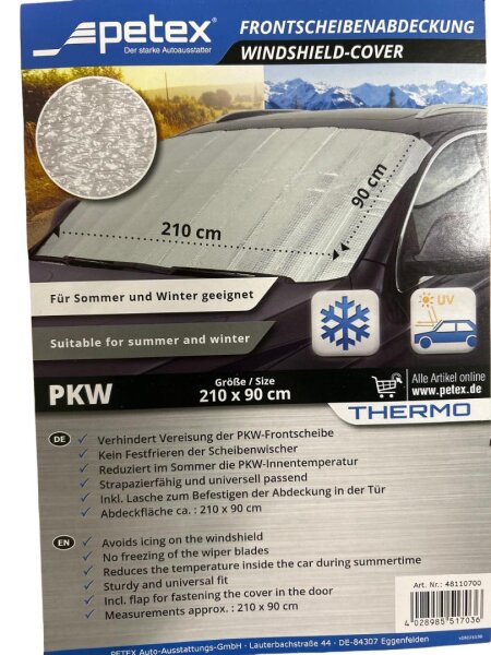 210cm x 90cm PKW Frontscheibenabdeckung Premium Petex 48110700