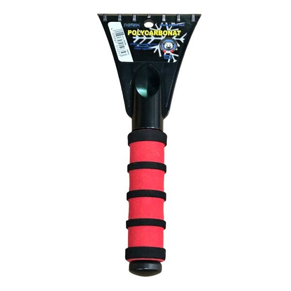 PETEX Eiskratzer 4502 mit Softgriff 25 cm – Robuster Eisschaber für Autoscheiben Rot