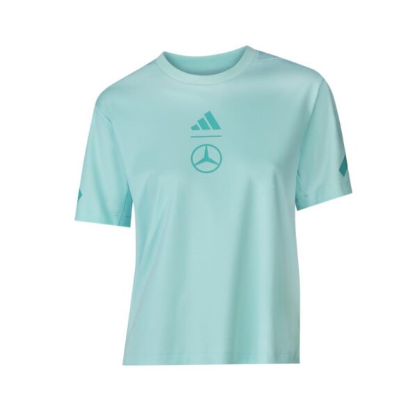 Mercedes-Benz Damen T-Shirt Aqua B67960190 by adidas 100% Baumwolle Regular Fit