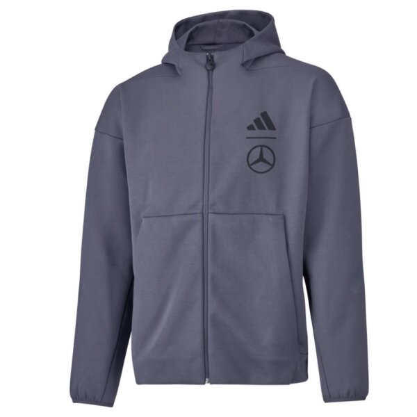 Mercedes-Benz Sweatjacke Herren Grau by adidas – Oversized Fit mit Kapuze