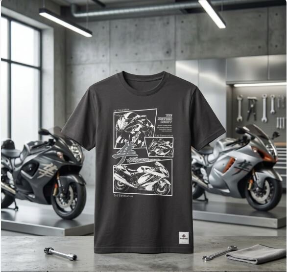 T-Shirt Suzuki Hayabusa Schwarz XL mit Logo 99000-79NA1-15X