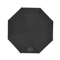 Mercedes-Benz Taschenschirm schwarz, Stahl / Kunststoff / Polyester (recycelt)