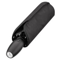 Mercedes-Benz Taschenschirm schwarz, Stahl / Kunststoff / Polyester (recycelt)