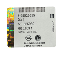 Opel Bremsscheibensatz hinten für Meriva B | OEM 95516911 | Original GM